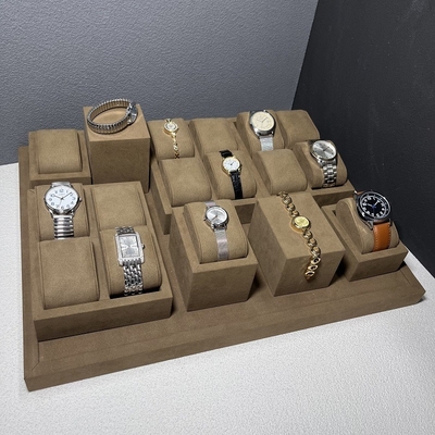 Van het de Luxehorloge van de koffiekleur van de de Vertoningsrechthoek Houten het Horloge Vastgestelde Doos