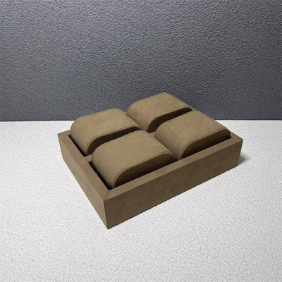 Koffiekleur 12 van het de Luxehorloge van Groefmicrofiber van de Vertoningsjuwelen het Horlogeorganisator