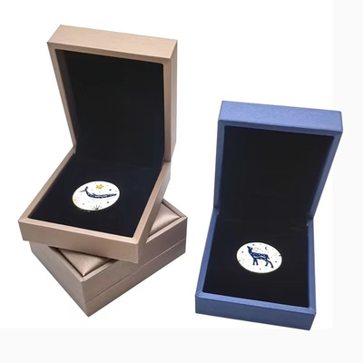 Hoog Klassiek Pu verpakte HerdenkingsMuntautomatenmarine Champagne Coin Keeper Box