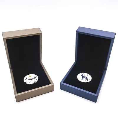 Hoog Klassiek Pu verpakte HerdenkingsMuntautomatenmarine Champagne Coin Keeper Box