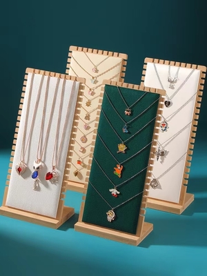 Houten de Tribunevertoning 90*90*210mm Halsband Tray Display van Kleurenjuwelen