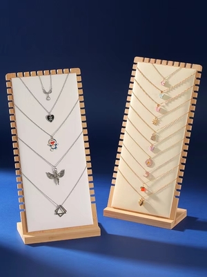 Houten de Tribunevertoning 90*90*210mm Halsband Tray Display van Kleurenjuwelen