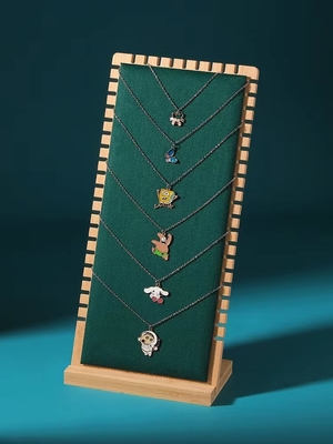 Houten de Tribunevertoning 90*90*210mm Halsband Tray Display van Kleurenjuwelen