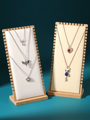 Houten de Tribunevertoning 90*90*210mm Halsband Tray Display van Kleurenjuwelen