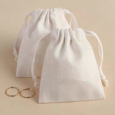 Van de de Juwelenzak van SMATA Romig witte Drawstring Katoenen van de de Douanegrootte Juwelenzakken