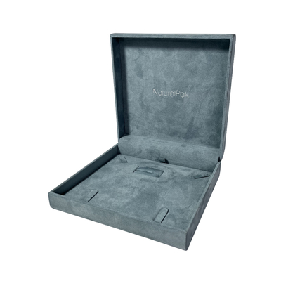 Hoge van de Luxejuwelen van Beëindigen Blauwe Microfiber van het de Dozen Ondoorzichtige Vierkante Horloge Verpakkende de Giftdozen