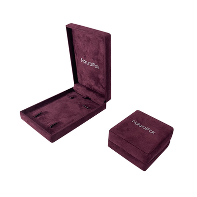 Van de Doosplastiek Behandelde Microfiber van luxejuwelen de Verpakkende van de de Tegenhangerarmband zachte van de de Armbandhalsband rond gemaakte hoek Bourgondië