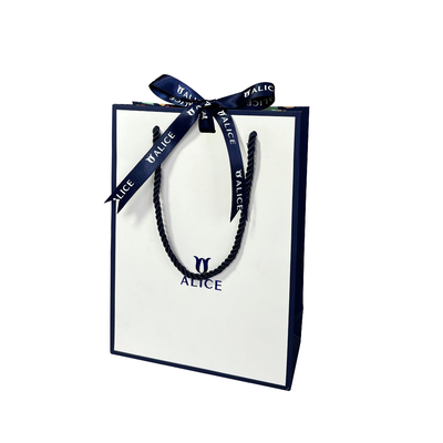 Aangepaste Logo White Blue Jewellery Handbags-Document Giftzak voor het Winkelen