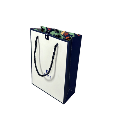 Aangepaste Logo White Blue Jewellery Handbags-Document Giftzak voor het Winkelen