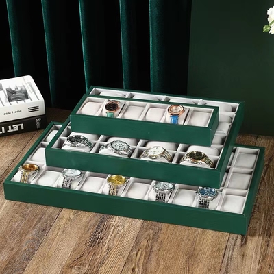Klantgerichte Groene het Horlogevertoning Tray Screen Print van het Kleurenfluweel