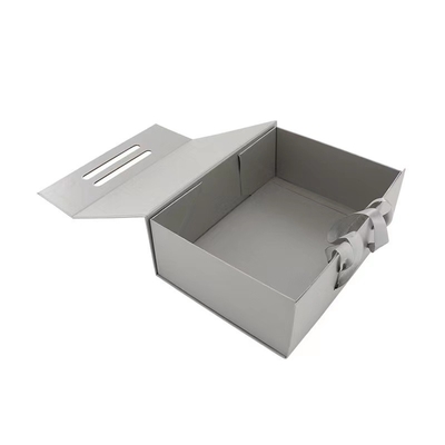 De zilveren Grey Luxury Folding Gift Boxes-Oem Kleine Doos van de Kartongift met Lange Strook