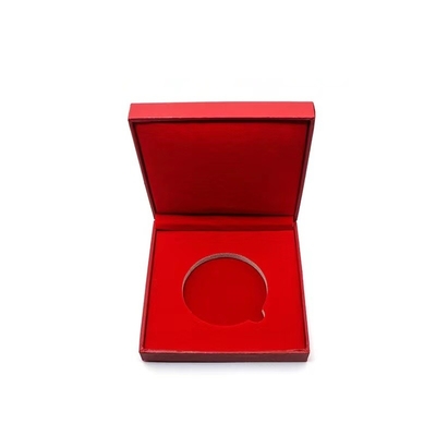 75*85*36mm behandelde de HerdenkingsMuntautomatenkunstleer de Vierkante Doos van de Muntstukmedaille