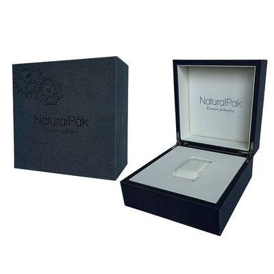 Roompu Houten Polshorloge Verpakkend Doos In reliëf gemaakt Logo Watch Box For Men