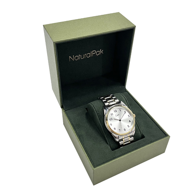 Fluwelen luxe horlogeverpakking met gouden frame