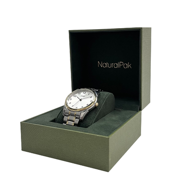 Fluwelen luxe horlogeverpakking met gouden frame