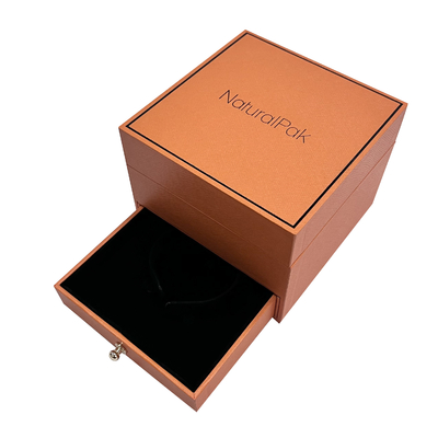 Luxe polshorloge-verpakkingsdozen met lade / gouden knop