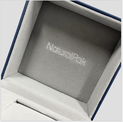 Van het het Kussenhorloge van het LUXE de BLAUWE Pu H BROODJE Verpakkende Doos Grey Velvet Inside