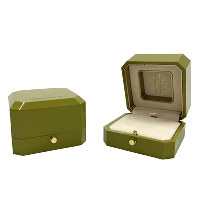 Groene Nevel Geschilderde Ring Luxury Jewelry Case With-Achthoekvorm