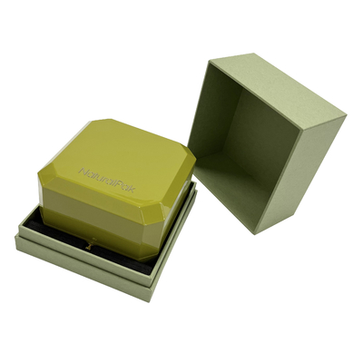 Groene Nevel Geschilderde Ring Luxury Jewelry Case With-Achthoekvorm