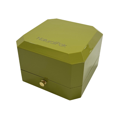 Groene Nevel Geschilderde Ring Luxury Jewelry Case With-Achthoekvorm