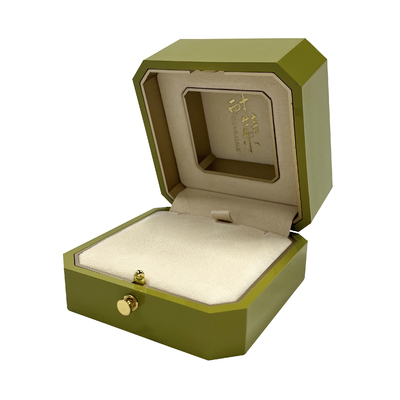 Groene Nevel Geschilderde Ring Luxury Jewelry Case With-Achthoekvorm
