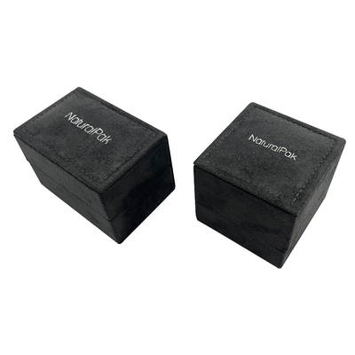Luxe Grey Velvet Jewelry Packaging Box voor Ring Wedding Earring Pendant Necklace
