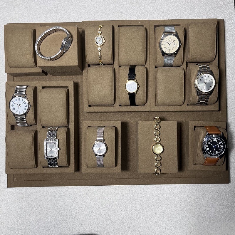 Van het de Luxehorloge van de koffiekleur van de de Vertoningsrechthoek Houten het Horloge Vastgestelde Doos