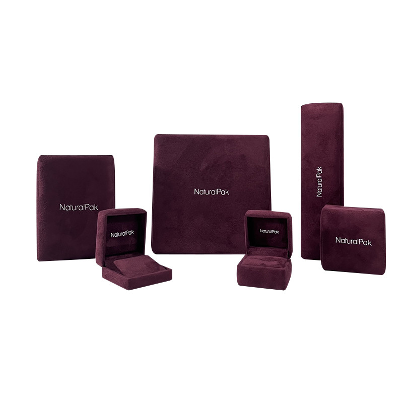 Van de Doosplastiek Behandelde Microfiber van luxejuwelen de Verpakkende van de de Tegenhangerarmband zachte van de de Armbandhalsband rond gemaakte hoek Bourgondië