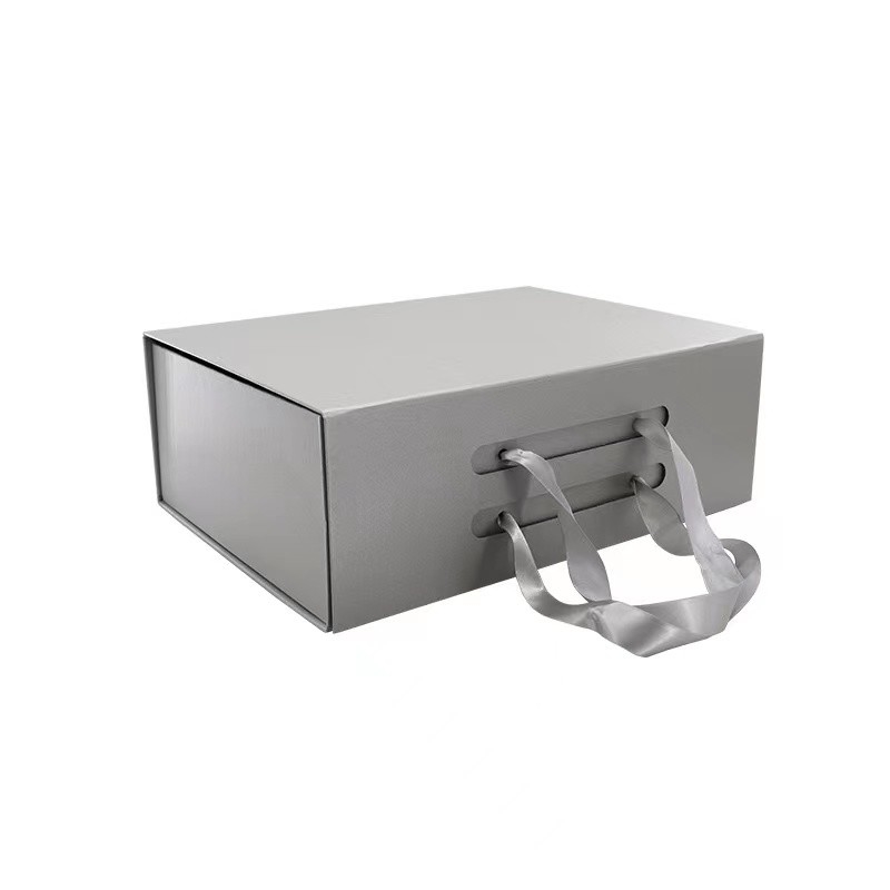 De zilveren Grey Luxury Folding Gift Boxes-Oem Kleine Doos van de Kartongift met Lange Strook