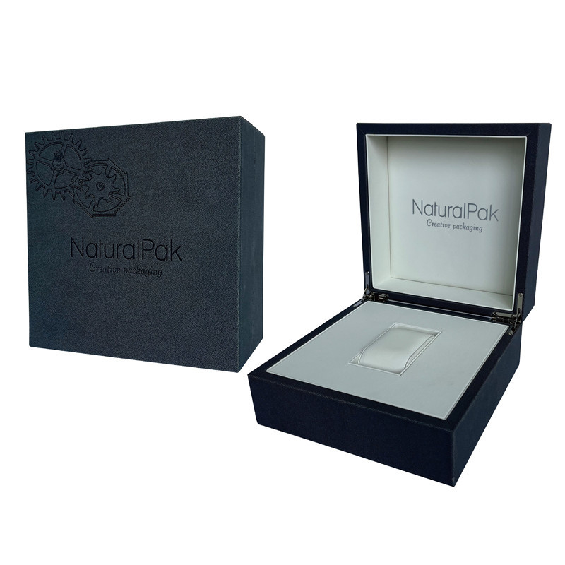 Roompu Houten Polshorloge Verpakkend Doos In reliëf gemaakt Logo Watch Box For Men